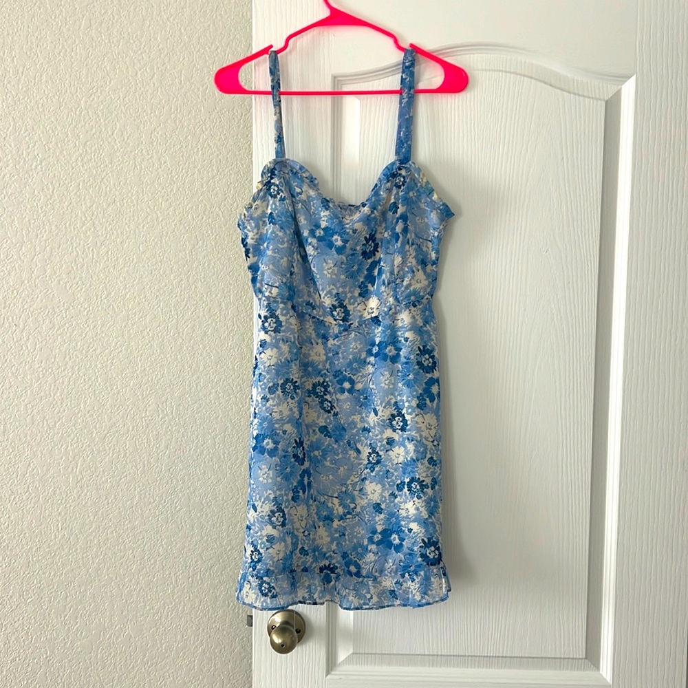 Blue floral LUSH branded dress size XL but fits like a medium.